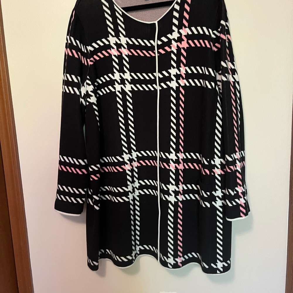 Talbots black plaid sweater/cardigan